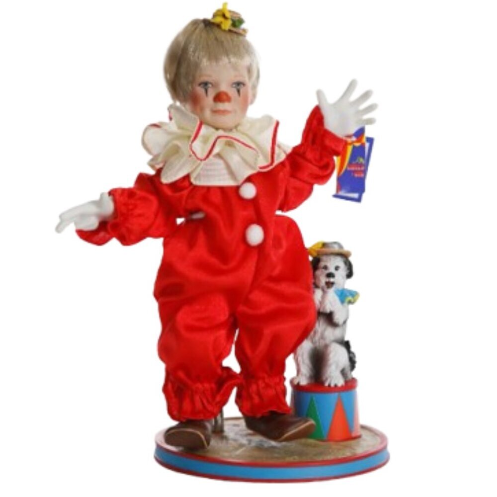 Tommy the Clown Porcelain Doll McClelland Circus Reco Knowles Ashton Drake box